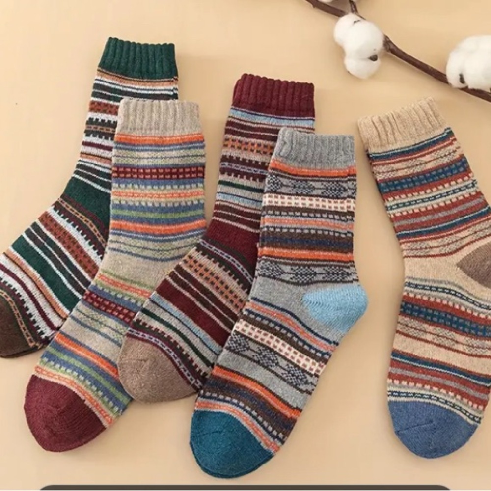 Socks Striped Cotton Blend Cozy One Pair